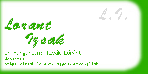lorant izsak business card